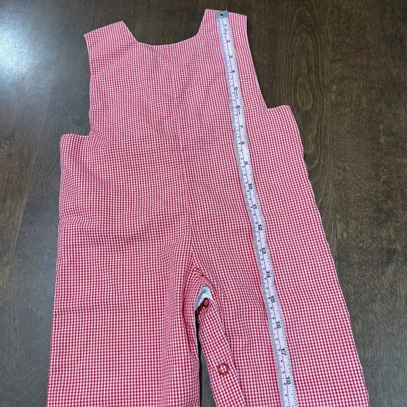 Mom & Me Smocked Christmas Longalls Overalls Baby Boy Size 3M Santa Reindeer - Picture 5 of 14